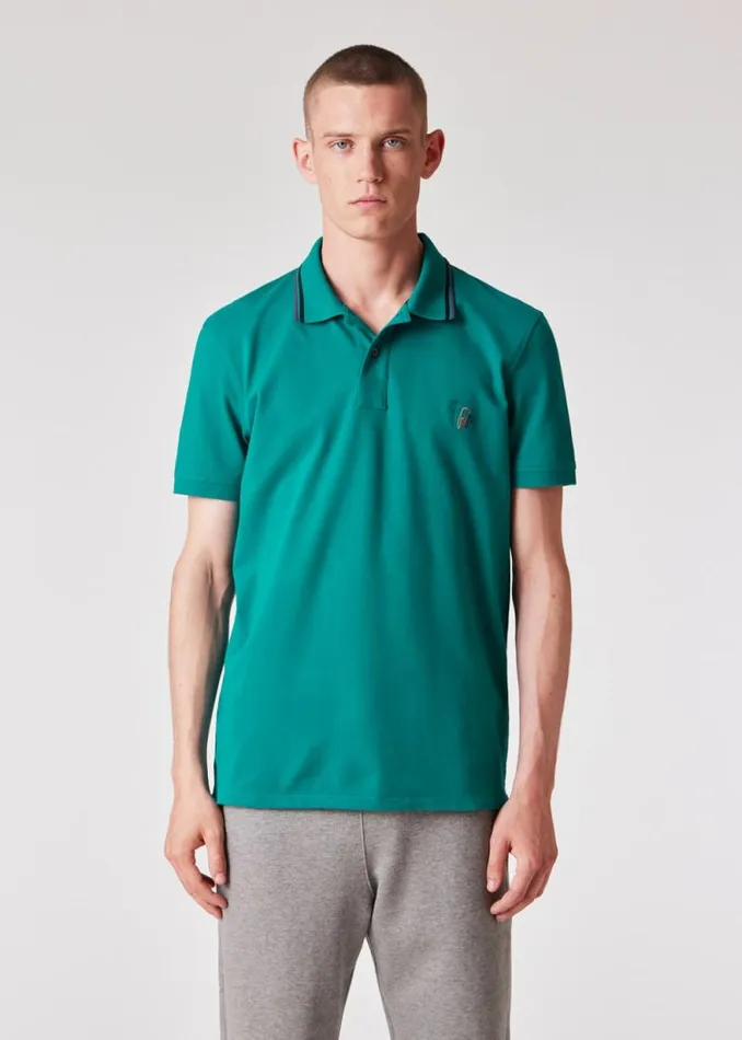 Mens Paul Smith Polo Shirts Teal StretchCotton 039Broad Stripe Zebra039 Polo Shirt Mens Paul Smith Polo Shirts Teal StretchCotton 039Broad Stripe Zebra039 Polo Shirt