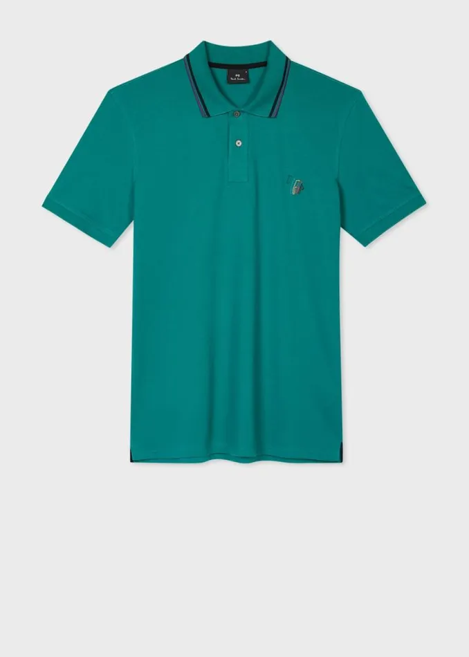 Mens Paul Smith Polo Shirts Teal StretchCotton 039Broad Stripe Zebra039 Polo Shirt Mens Paul Smith Polo Shirts Teal StretchCotton 039Broad Stripe Zebra039 Polo Shirt