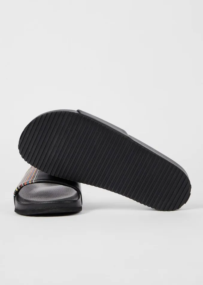 Mens Paul Smith Sandals Black 039Signature Stripe039 Detail 039Dru039 Slides Mens Paul Smith Sandals Black 039Signature Stripe039 Detail 039Dru039 Slides