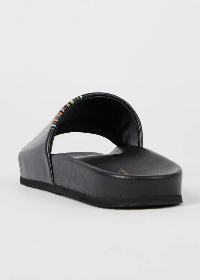 Mens Paul Smith Sandals Black 039Signature Stripe039 Detail 039Dru039 Slides Mens Paul Smith Sandals Black 039Signature Stripe039 Detail 039Dru039 Slides
