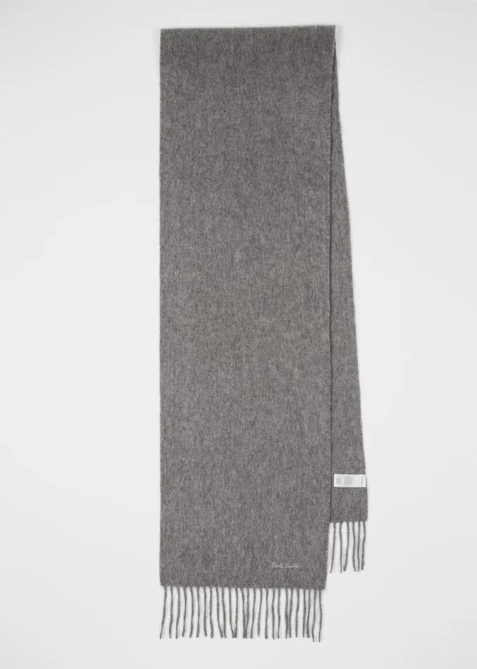 Mens Paul Smith Scarves Grey Cashmere Scarf