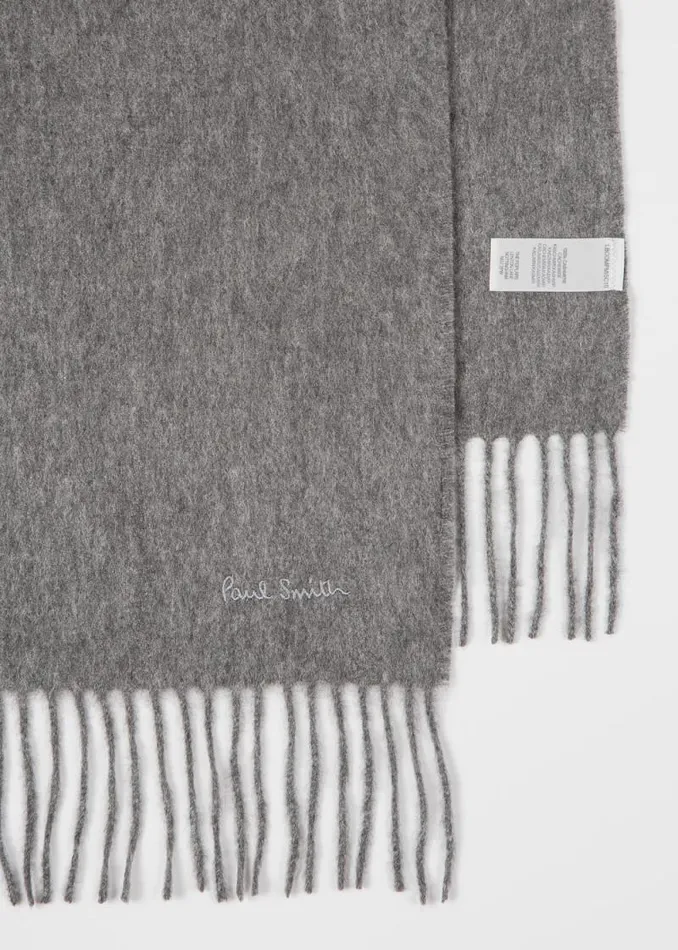 Mens Paul Smith Scarves Grey Cashmere Scarf Mens Paul Smith Scarves Grey Cashmere Scarf