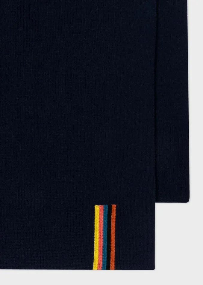 Mens Paul Smith Scarves Navy Merino Wool 039Artist Stripe039 Scarf Mens Paul Smith Scarves Navy Merino Wool 039Artist Stripe039 Scarf