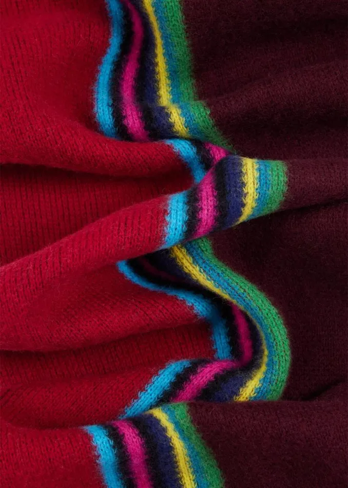 Mens Paul Smith Scarves Red Reversible 039Sports Stripe039 Scarf Mens Paul Smith Scarves Red Reversible 039Sports Stripe039 Scarf