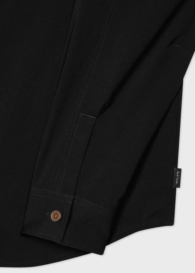 Mens Paul Smith Shirts Black DoublePocket Utility Shirt Mens Paul Smith Shirts Black DoublePocket Utility Shirt