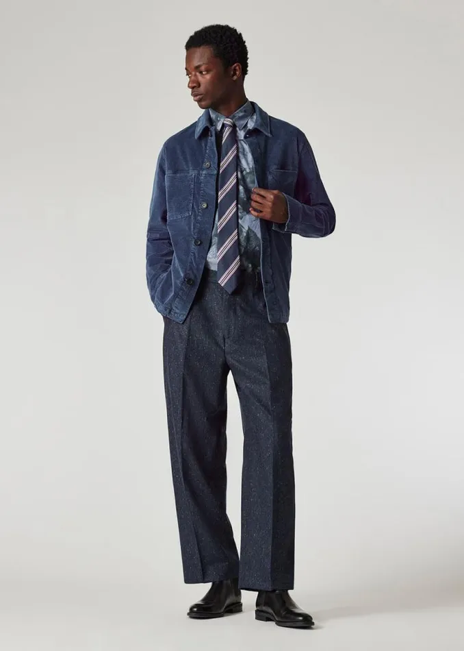 Mens Paul Smith Shirts Blue Photo Print Cotton Shirt Mens Paul Smith Shirts Blue Photo Print Cotton Shirt