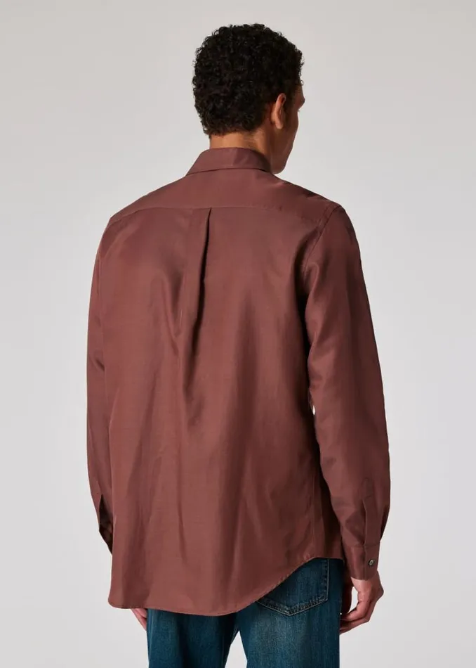 Mens Paul Smith Shirts Brown CottonViscose Blend Long Sleeve Shirt Mens Paul Smith Shirts Brown CottonViscose Blend Long Sleeve Shirt
