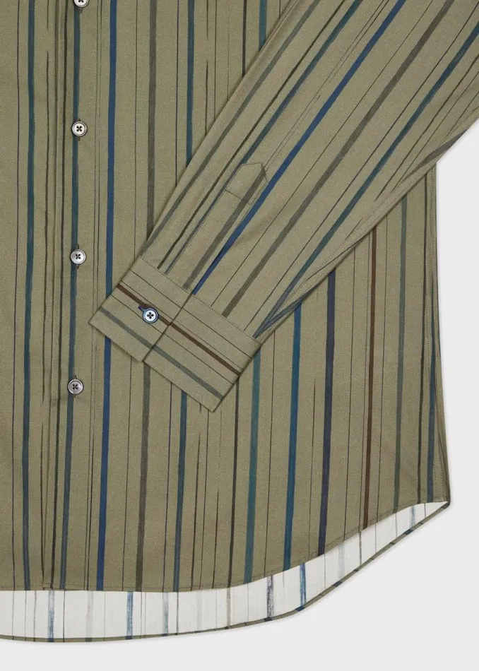 Mens Paul Smith Shirts Khaki 039Pencil Stripe039 RegularFit Shirt Mens Paul Smith Shirts Khaki 039Pencil Stripe039 RegularFit Shirt