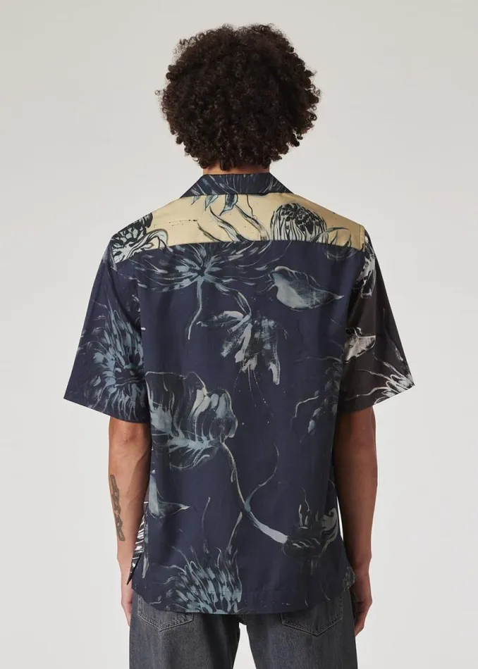 Mens Paul Smith Shirts Navy Mixed Panelled 039Thistleberry039 Shirt Mens Paul Smith Shirts Navy Mixed Panelled 039Thistleberry039 Shirt