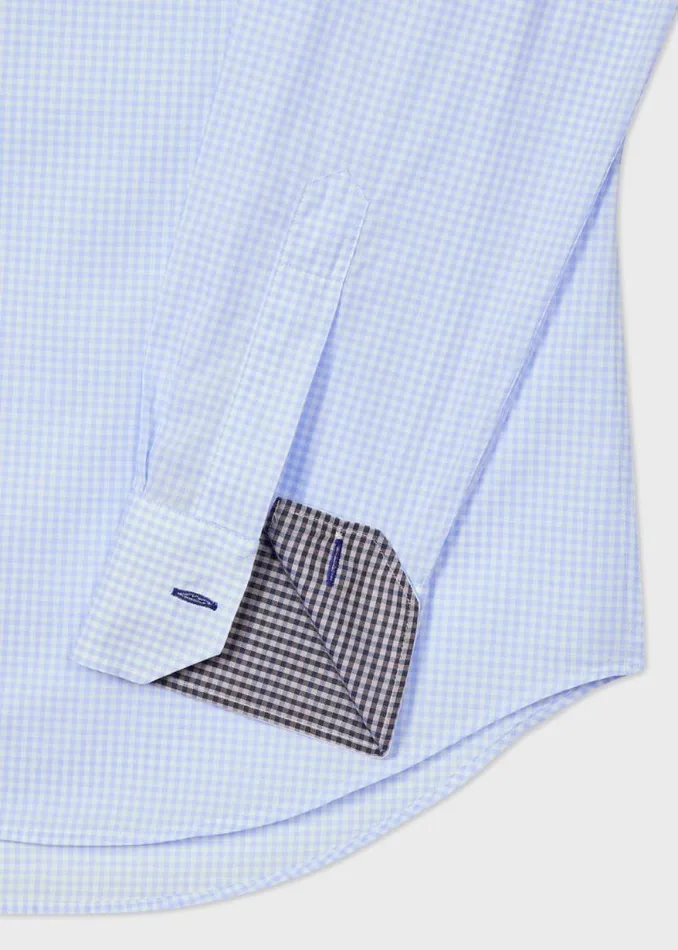 Mens Paul Smith Shirts Pale Blue TailoredFit Gingham Cotton Shirt Mens Paul Smith Shirts Pale Blue TailoredFit Gingham Cotton Shirt