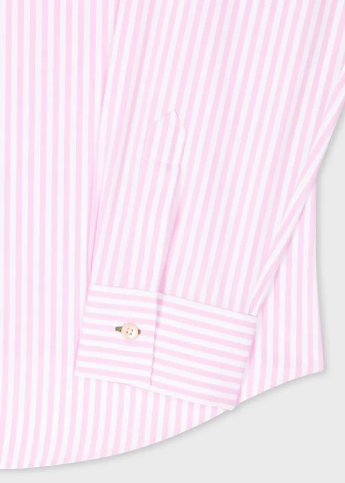 Mens Paul Smith Shirts Pink Stripe Cotton Shirt Mens Paul Smith Shirts Pink Stripe Cotton Shirt