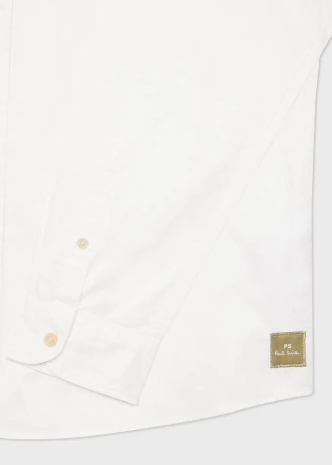 Mens Paul Smith Shirts RegularFit White CottonTwill Shirt Mens Paul Smith Shirts RegularFit White CottonTwill Shirt