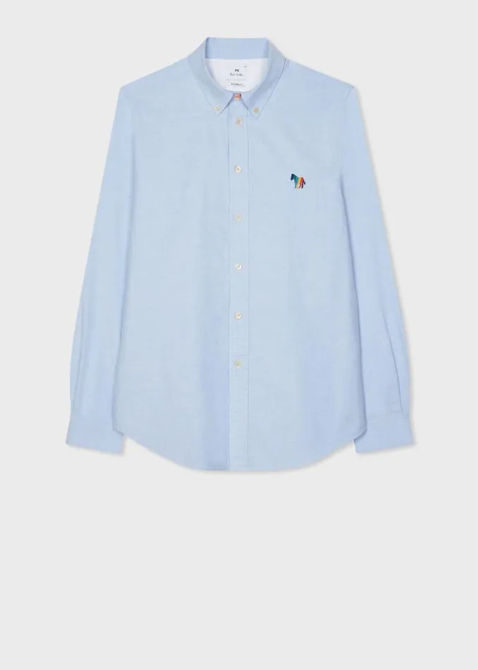 Mens Paul Smith Shirts Sky Blue Organic Cotton 039Broad Stripe Zebra039 Shirt Mens Paul Smith Shirts Sky Blue Organic Cotton 039Broad Stripe Zebra039 Shirt