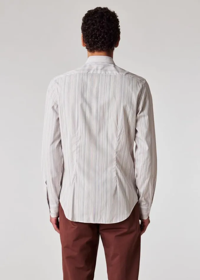 Mens Paul Smith Shirts SlimFit White 039Signature Stripe039 Cotton Shirt Mens Paul Smith Shirts SlimFit White 039Signature Stripe039 Cotton Shirt