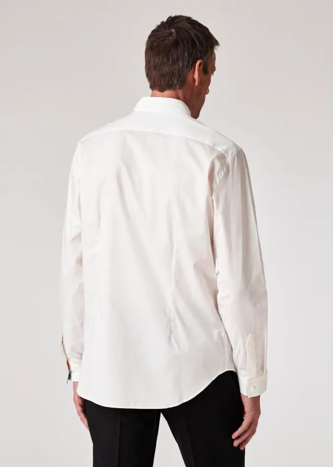 Mens Paul Smith Shirts SlimFit White Cotton Twill Easy Care Shirt Mens Paul Smith Shirts SlimFit White Cotton Twill Easy Care Shirt