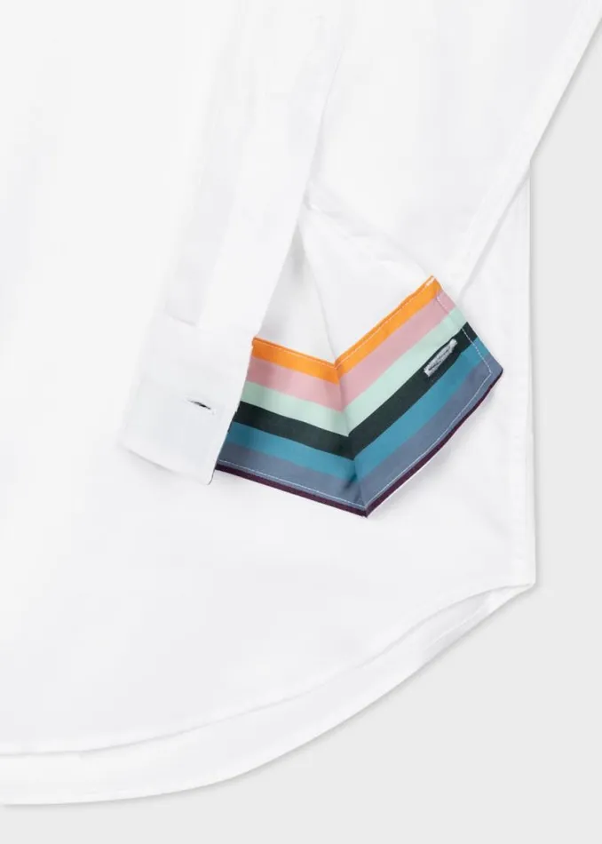 Mens Paul Smith Shirts SlimFit White Cotton Twill Easy Care Shirt Mens Paul Smith Shirts SlimFit White Cotton Twill Easy Care Shirt