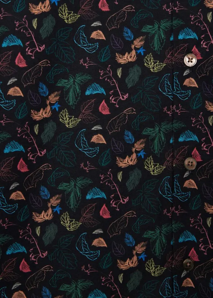 Mens Paul Smith Shirts TailoredFit Black 039Leaf039 Print Cotton Shirt Mens Paul Smith Shirts TailoredFit Black 039Leaf039 Print Cotton Shirt