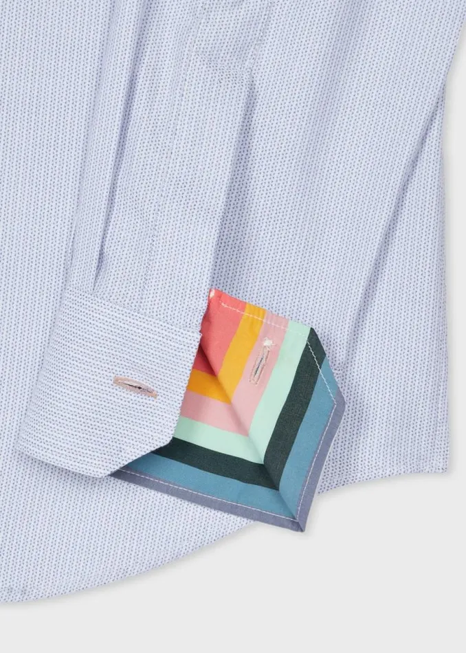 Mens Paul Smith Shirts TailoredFit Light Blue 039Mini Geo039 EasyCare Cotton Shirt Mens Paul Smith Shirts TailoredFit Light Blue 039Mini Geo039 EasyCare Cotton Shirt