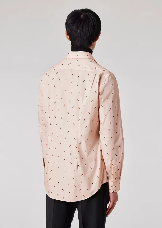 Mens Paul Smith Shirts TailoredFit Light Pink 039Bird039 Print Shirt