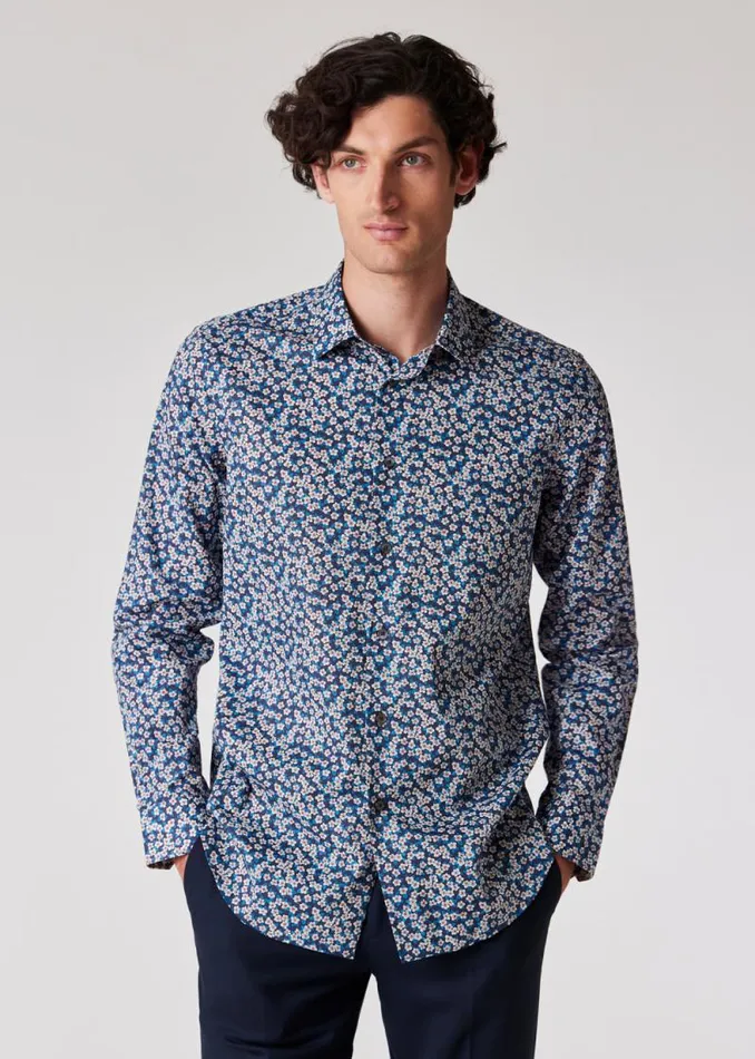 Mens Paul Smith Shirts TailoredFit Purple 039Liberty Floral039 Print Shirt