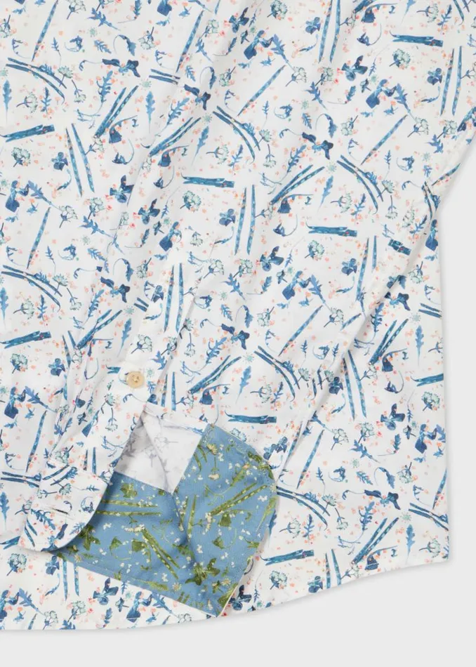 Mens Paul Smith Shirts TailoredFit White 039Runner Bean039 Print Shirt Mens Paul Smith Shirts TailoredFit White 039Runner Bean039 Print Shirt