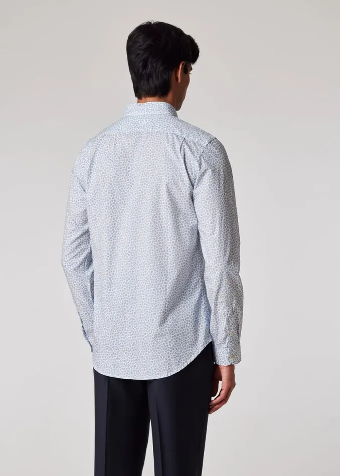 Mens Paul Smith Shirts TailoredFit White And Blue 039Ditsy Floral039 Print Shirt Mens Paul Smith Shirts TailoredFit White And Blue 039Ditsy Floral039 Print Shirt