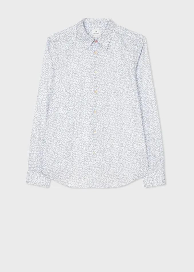 Mens Paul Smith Shirts TailoredFit White And Blue 039Ditsy Floral039 Print Shirt Mens Paul Smith Shirts TailoredFit White And Blue 039Ditsy Floral039 Print Shirt