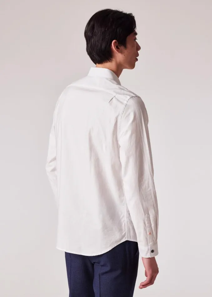 Mens Paul Smith Shirts TailoredFit White OrganicCotton Multicolour Button Oxford Shirt Mens Paul Smith Shirts TailoredFit White OrganicCotton Multicolour Button Oxford Shirt
