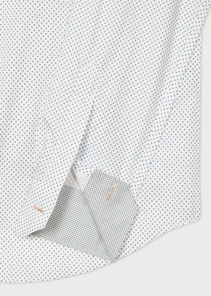 Mens Paul Smith Shirts TailoredFit White Polka Dot Cotton Shirt Mens Paul Smith Shirts TailoredFit White Polka Dot Cotton Shirt