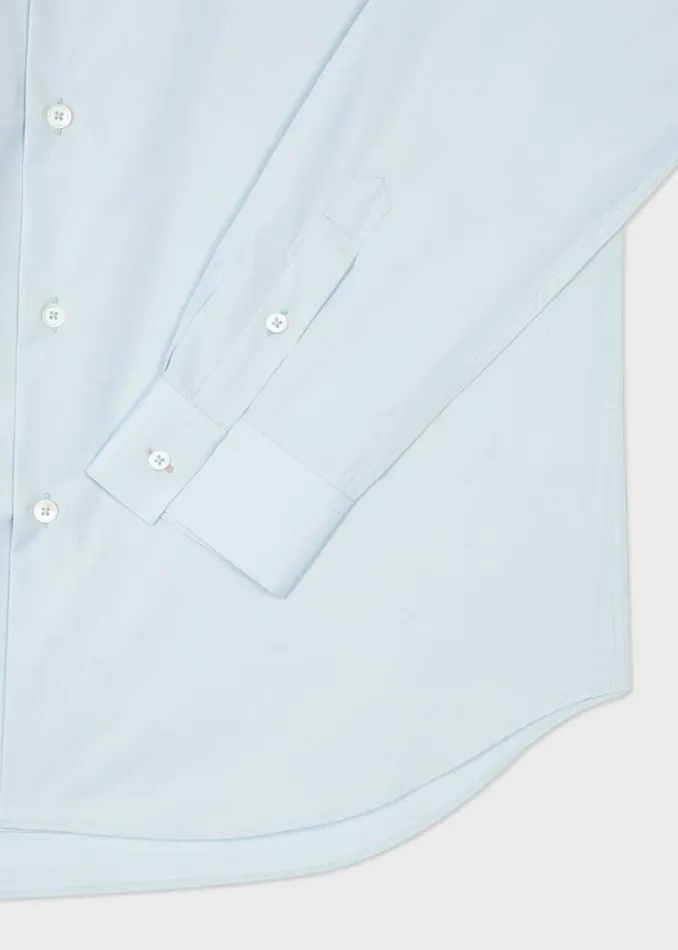 Mens Paul Smith Shirts Washed Blue Cotton Poplin ButtonDown Shirt