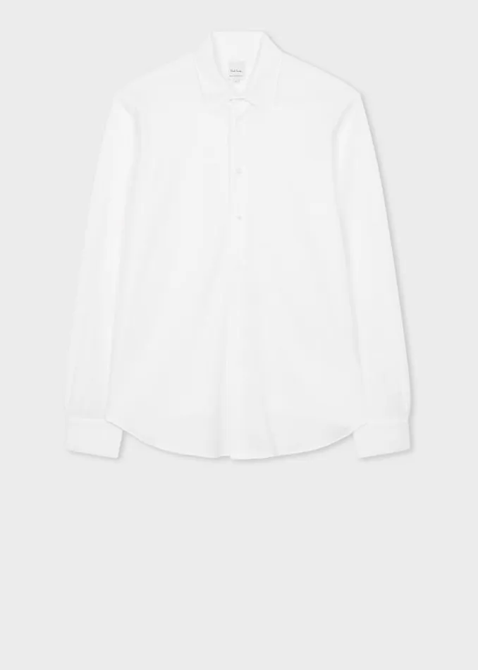 Mens Paul Smith Shirts White Cotton Pique Shirt Mens Paul Smith Shirts White Cotton Pique Shirt