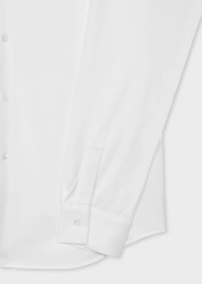 Mens Paul Smith Shirts White Cotton Pique Shirt Mens Paul Smith Shirts White Cotton Pique Shirt
