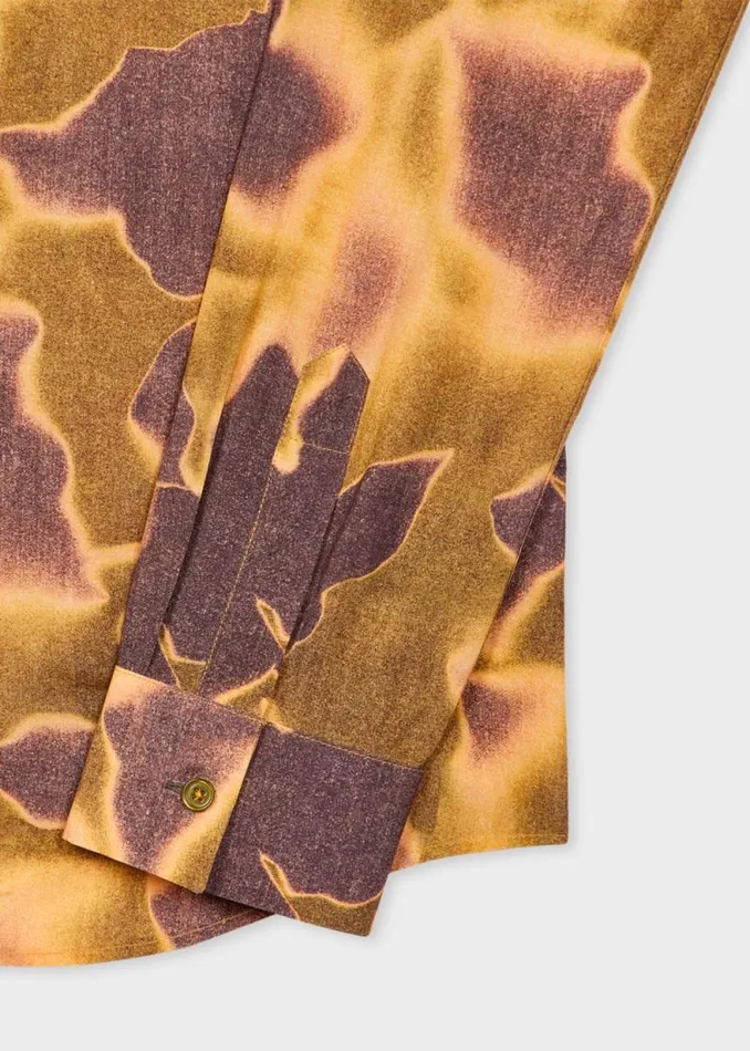 Mens Paul Smith Shirts Yellow 039Photogram Leaves039 Viscose Shirt Mens Paul Smith Shirts Yellow 039Photogram Leaves039 Viscose Shirt