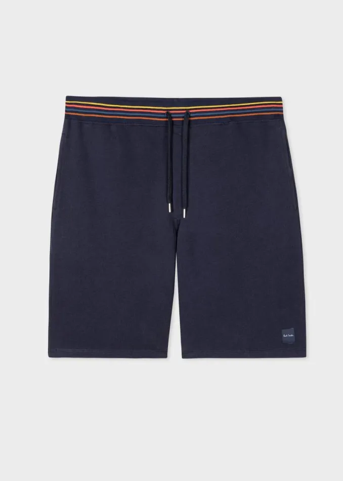 Mens Paul Smith Shorts Navy Cotton 039Artist Stripe039 Lounge Shorts