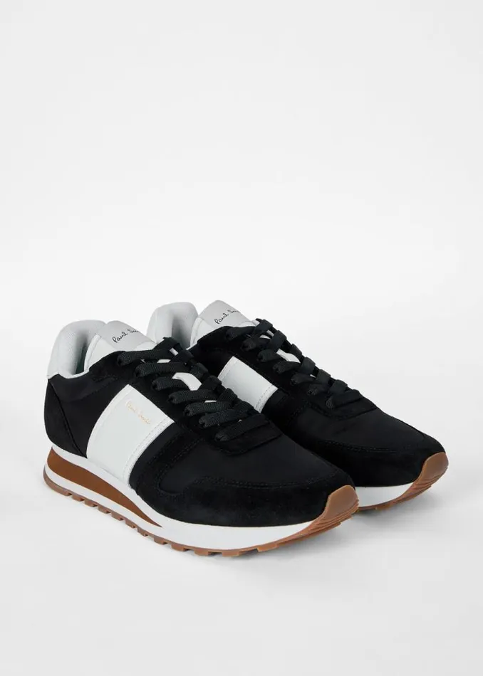 Mens Paul Smith Sneakers Black And White LeatherSuede 039Eighties039 Trainers Mens Paul Smith Sneakers Black And White LeatherSuede 039Eighties039 Trainers
