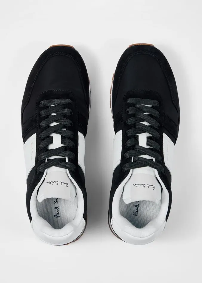 Mens Paul Smith Sneakers Black And White LeatherSuede 039Eighties039 Trainers Mens Paul Smith Sneakers Black And White LeatherSuede 039Eighties039 Trainers
