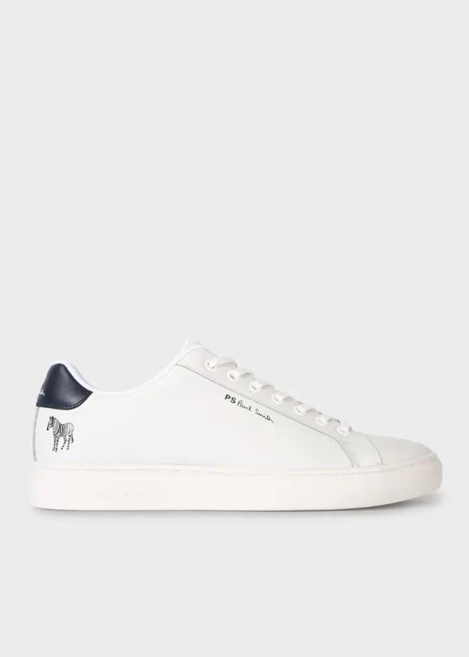 Mens Paul Smith Sneakers White Leather Zebra Print 039Rex039 Trainers