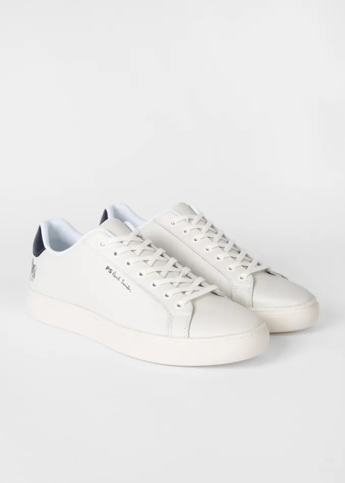Mens Paul Smith Sneakers White Leather Zebra Print 039Rex039 Trainers