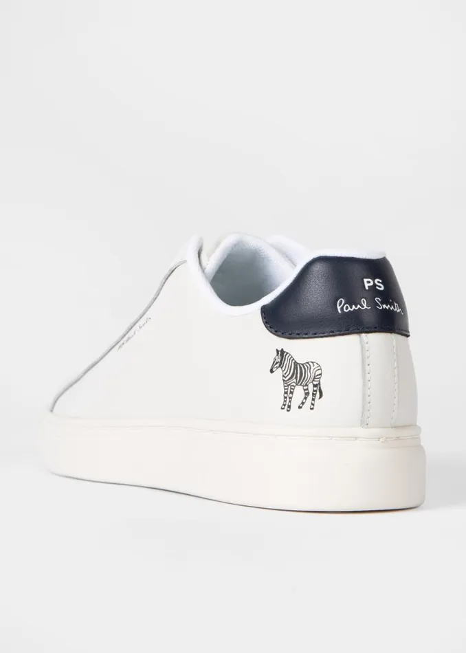 Mens Paul Smith Sneakers White Leather Zebra Print 039Rex039 Trainers