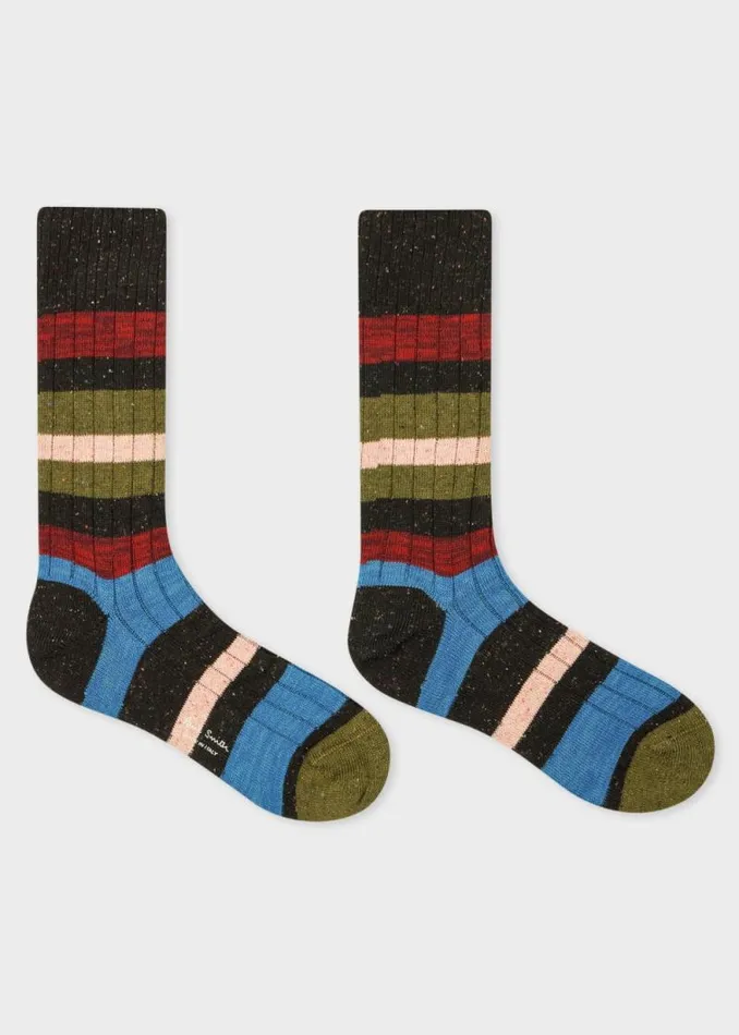 Mens Paul Smith Socks Black Chunky Stripe Socks Mens Paul Smith Socks Black Chunky Stripe Socks