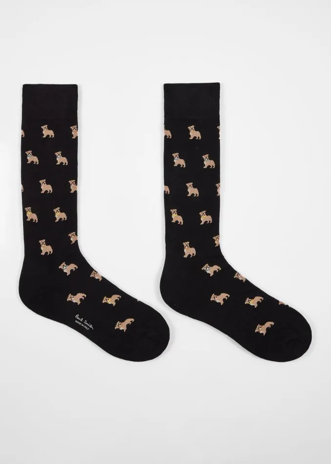 Mens Paul Smith Socks Black CottonBlend 039Bulldog039 Socks Mens Paul Smith Socks Black CottonBlend 039Bulldog039 Socks