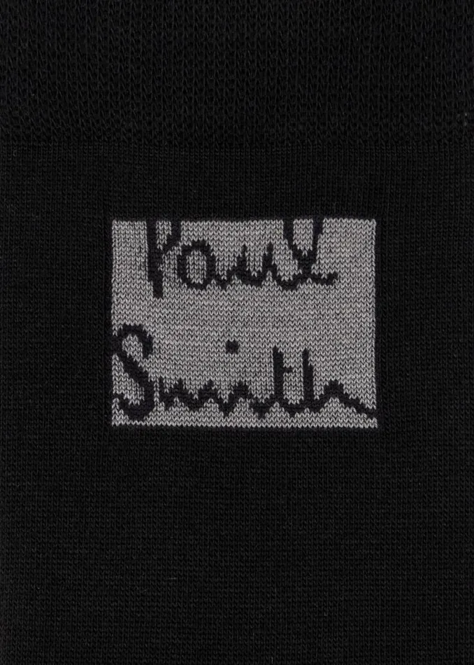 Mens Paul Smith Socks Black CottonBlend Logo Socks Mens Paul Smith Socks Black CottonBlend Logo Socks