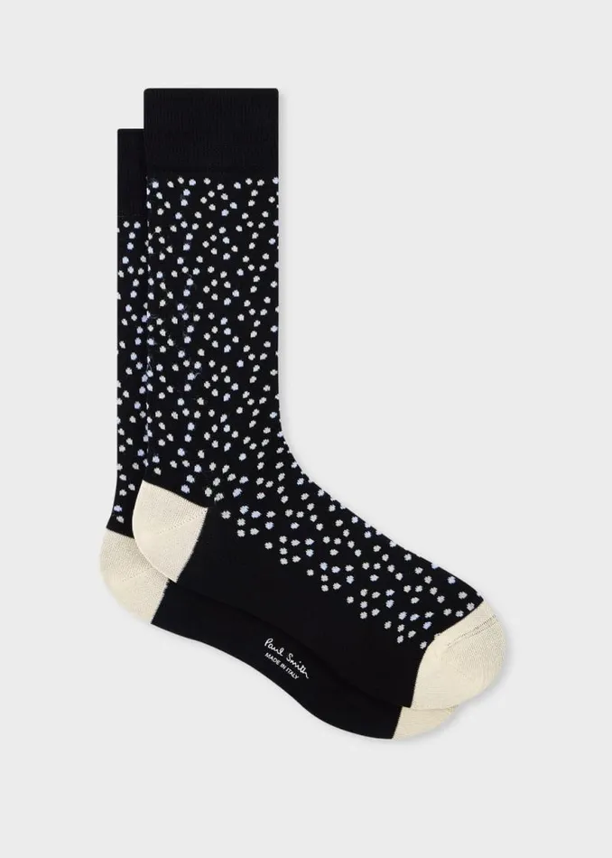 Mens Paul Smith Socks Black Polka Dot Socks