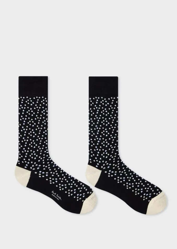 Mens Paul Smith Socks Black Polka Dot Socks