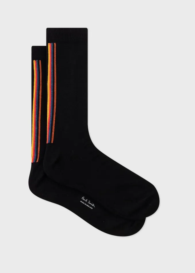 Mens Paul Smith Socks Black Vertical 039Artist Stripe039 Socks