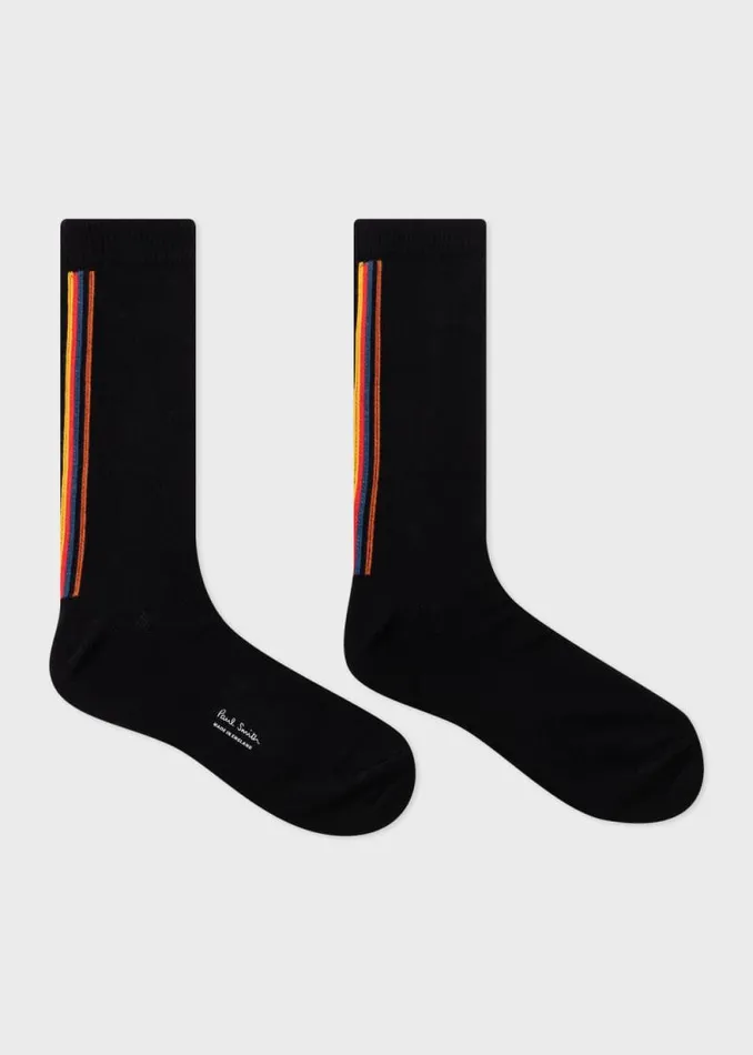 Mens Paul Smith Socks Black Vertical 039Artist Stripe039 Socks Mens Paul Smith Socks Black Vertical 039Artist Stripe039 Socks