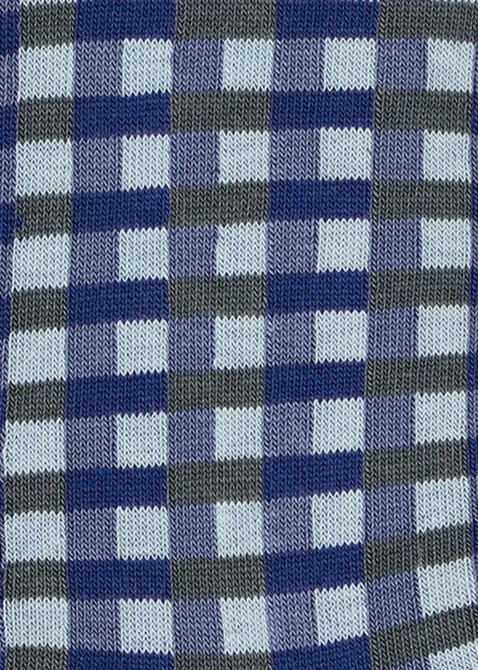 Mens Paul Smith Socks Blue CottonBlend Multi Colour Check Socks Mens Paul Smith Socks Blue CottonBlend Multi Colour Check Socks