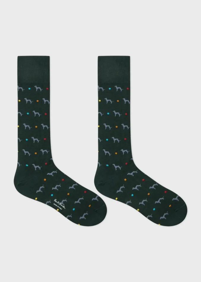 Mens Paul Smith Socks Dark Green CottonBlend 039Whippet039 Socks Mens Paul Smith Socks Dark Green CottonBlend 039Whippet039 Socks