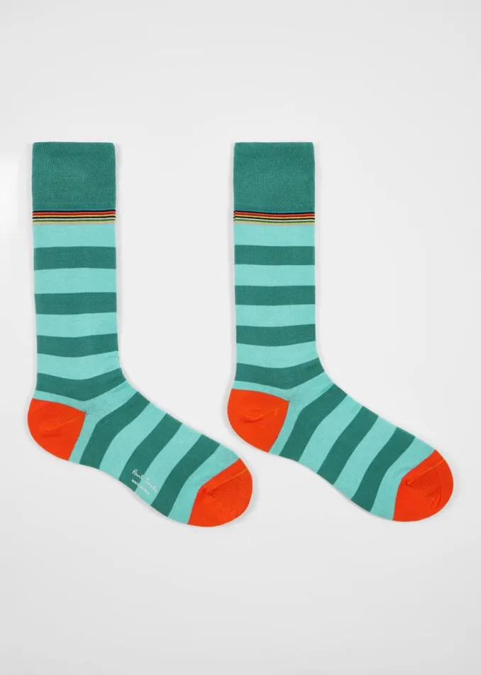 Mens Paul Smith Socks Green Contrast 039Signature Stripe039 Socks Mens Paul Smith Socks Green Contrast 039Signature Stripe039 Socks