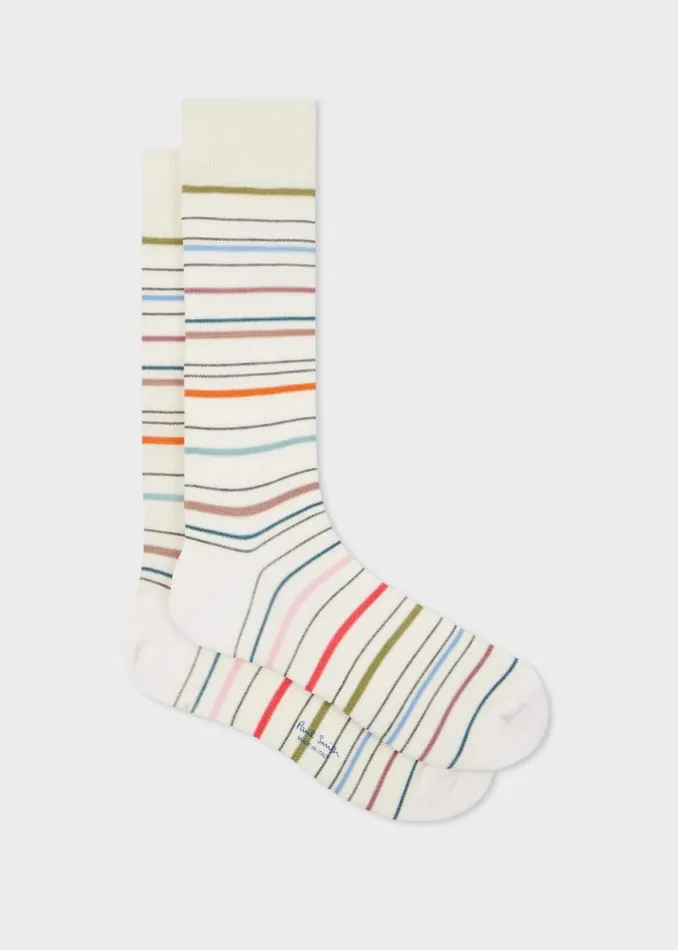 Mens Paul Smith Socks Ivory 039Pencil Stripe039 Socks